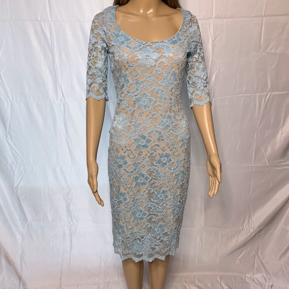 Badgley Mischka Dresses & Skirts - Belle Badgley Mischka Dress Blue Size 6 Lace NWT